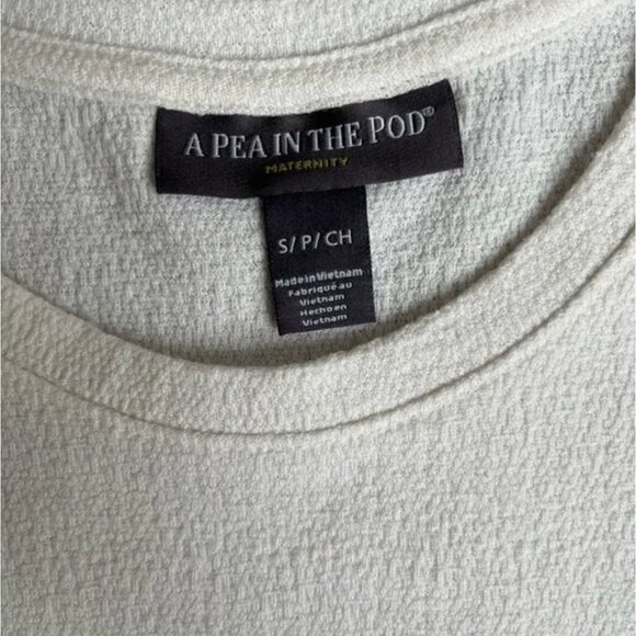 A Pea in The Pod Maternity Tie Top Women's Size Small White Cure Flattering Work - Picture 8 of 9